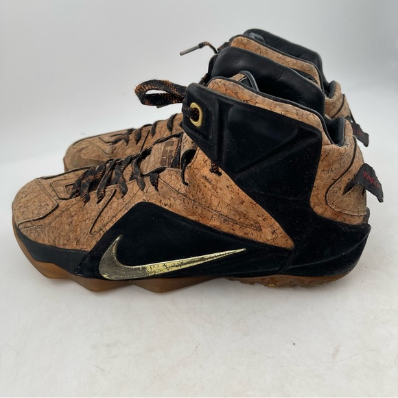 Nike LeBron 12 EXT Cork 2015 Gold Swoosh “King’s Court” Basketball Shoes-Size 10 - Picture 10 of 13